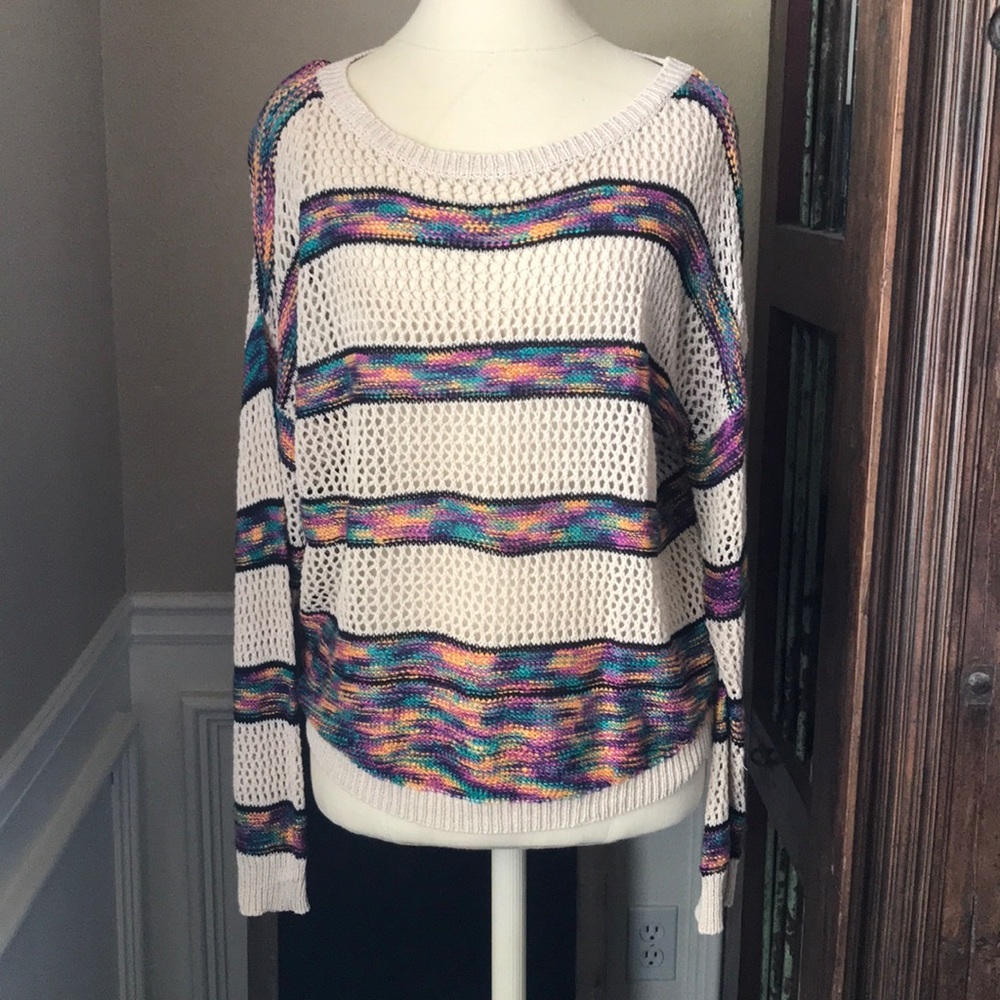 Boutique sweater, multi color, size M.